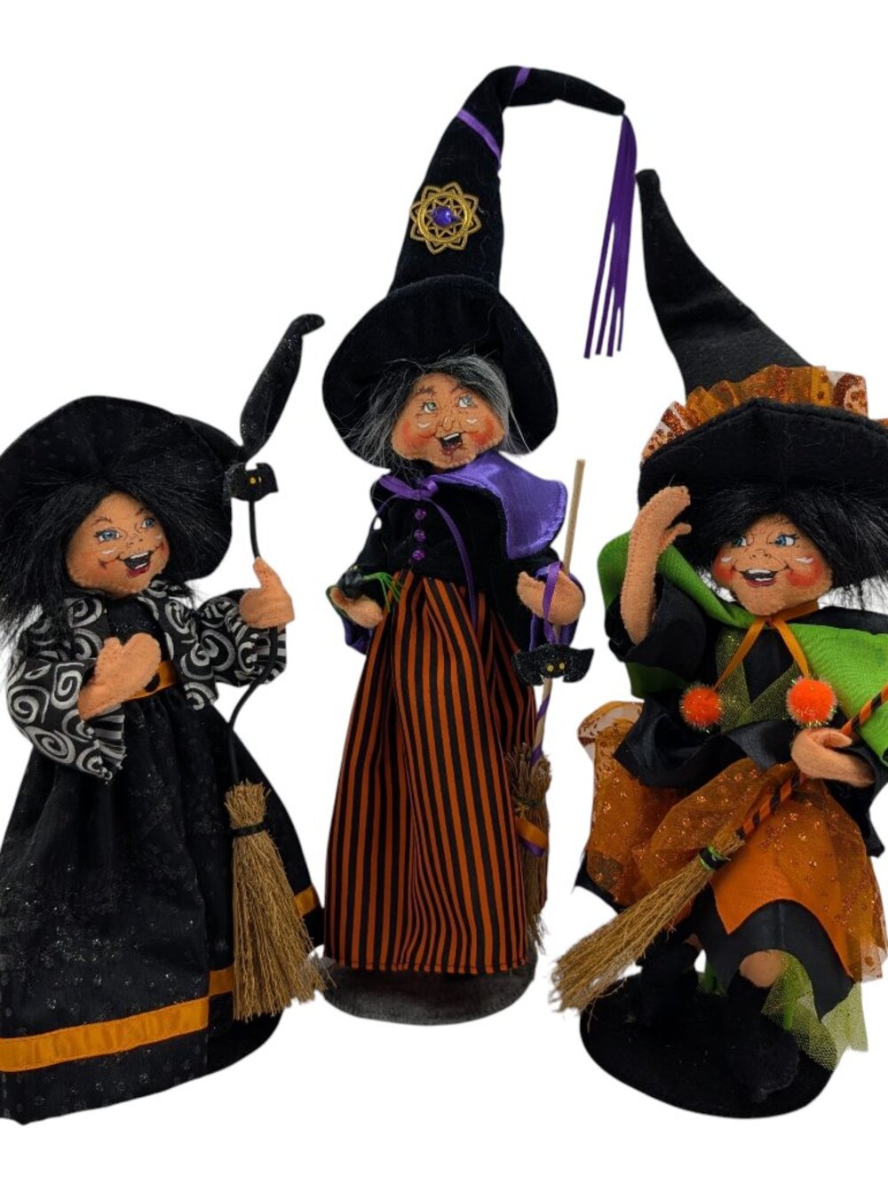 Annalee Lot Of 3 Halloween Witch 2008 2011 2012 Figures Dolls Holiday Decor